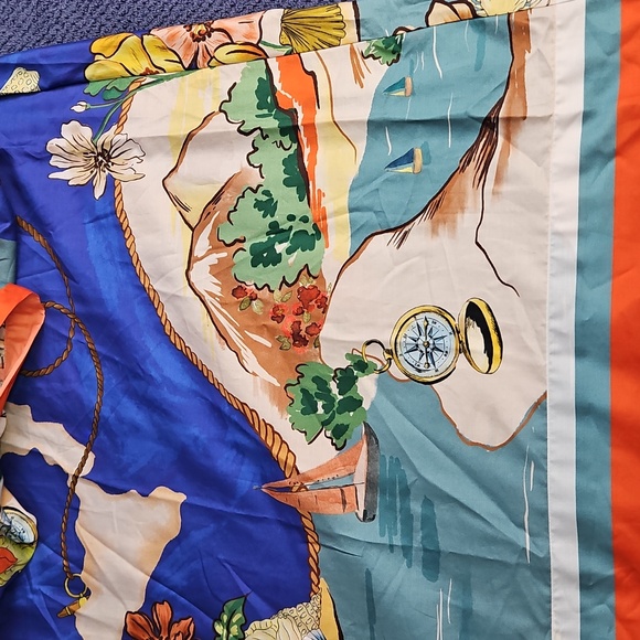 ANTONIO MELANI Evie Cotton A-line Maxi Skirt: Ocean Print: Size-14 - Picture 15 of 16